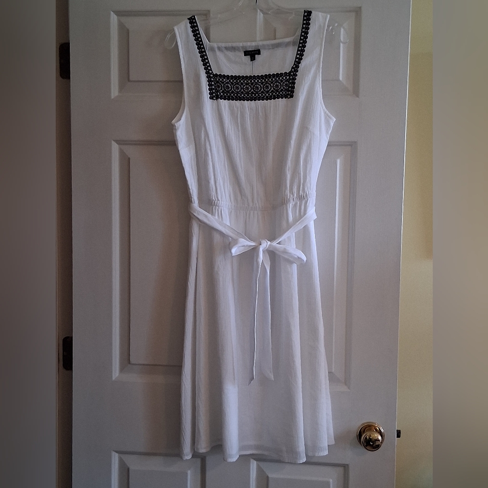Talbots White Dress with Black Accents